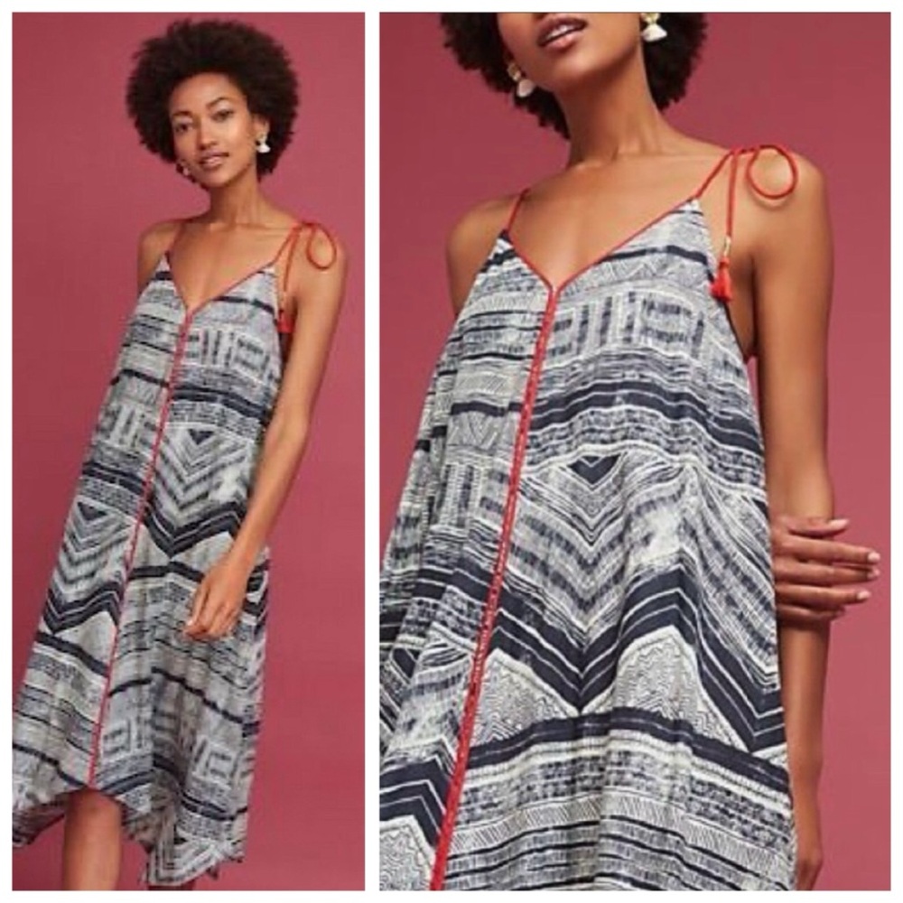 Anthropologie Akemi + Kin Riviera Boho Tribal Tassel Tie Dress, sz. XXS
